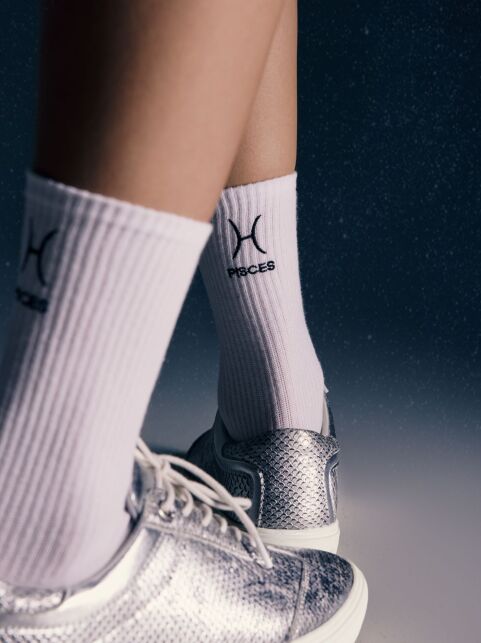 Удлиненные носки в рубчик с вышивкой «Рыбы» - купить в интернет-магазине Conte