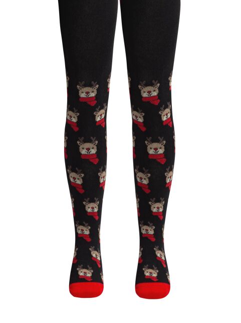 Новогодние колготки из хлопка с рисунком «Оленёнок» Новогодние колготки из хлопка с рисунком «Оленёнок» - купить в интернет-магазине Conte