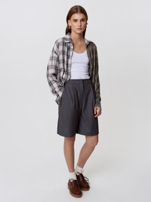 Двухцветная рубашка из вискозы в клетку LRU 3464 - купить в интернет-магазине Conte