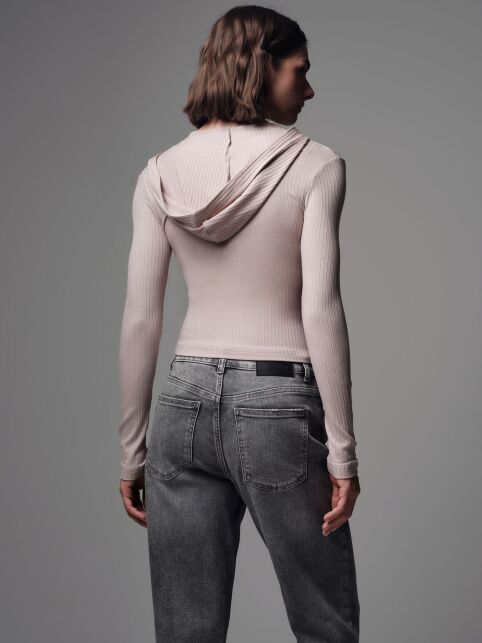 Бежевый джемпер из вискозы на молнии с капюшоном LJ 3252 - купить в интернет-магазине Conte