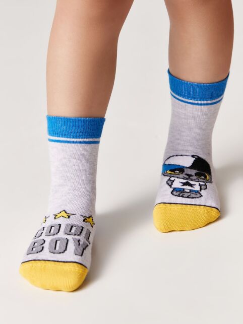 Хлопковые носки с веселыми рисунками "Веселые ножки", модель 465 - купить в интернет-магазине Conte