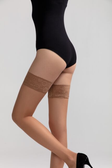 Stockings with openwork elastic band CLASS 20 ( euro-packing) - buy in the online store Conte