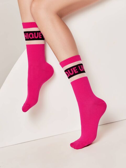 Удлиненные носки "Unique" с полосками из прозрачной сетки Удлиненные носки "Unique" с полосками из прозрачной сетки - купить в интернет-магазине Conte