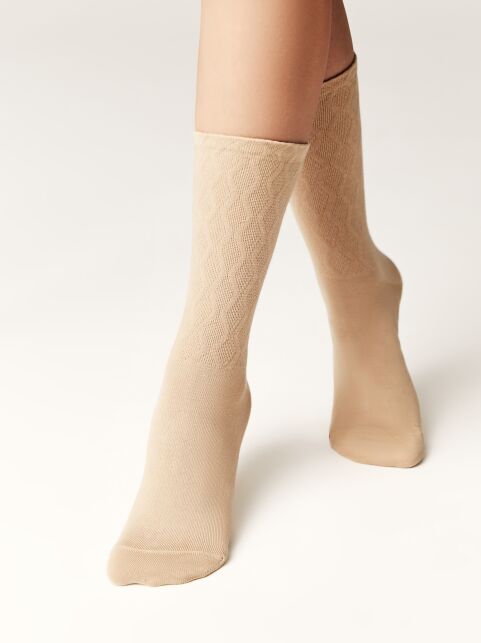 Удлинённые носки с хлопком и рисунком «зигзаги» - купить в интернет-магазине Conte