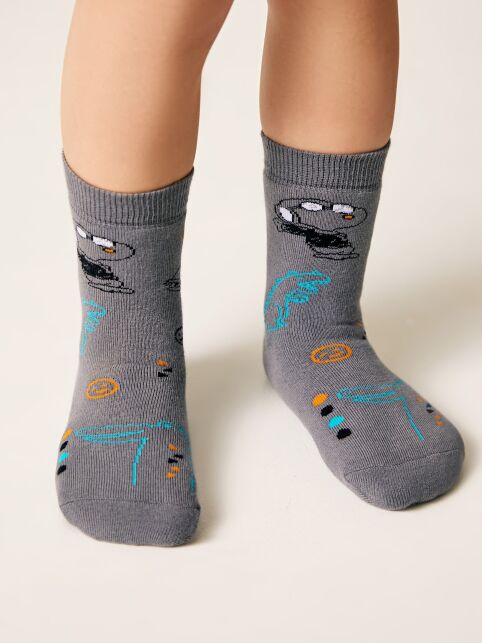 Махровые серые носки SOF-TIKI с рисунком «Фантазии» - купить в интернет-магазине Conte