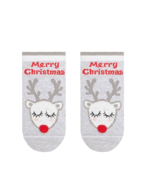 Christmas socks "Rudolph" with lurex, rhinestones and pompom - buy in the online store Conte