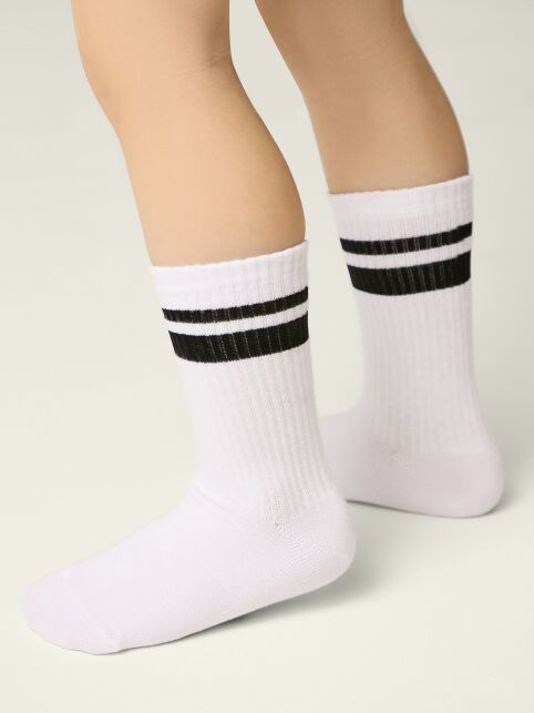 Удлиненные носки с двойной контрастной линией на резинке - купить в интернет-магазине Conte