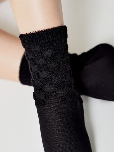 Махровые носки из хлопка с объемными рисунками «квадраты» COMFORT - купить в интернет-магазине Conte