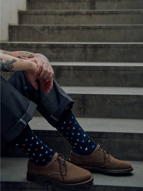 Хлопковые носки HAPPY с рисунком «Треугольники» - купить в интернет-магазине Conte