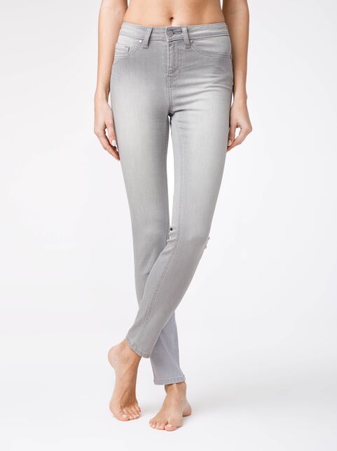 Modeling eco-friendly jeans skinny push-up with a high fit CON-127 - buy in the online store Conte