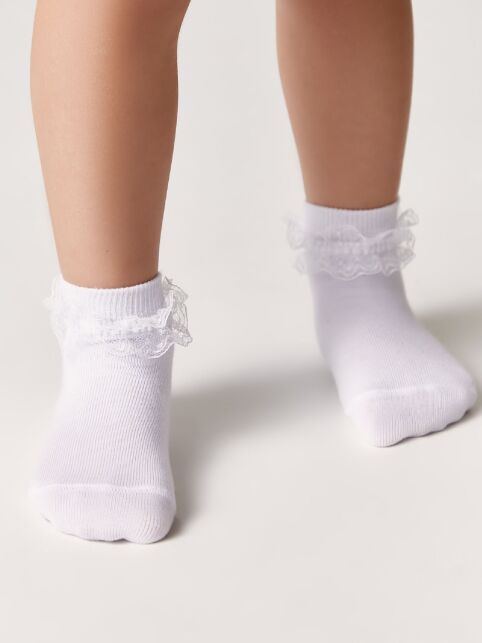 Хлопковые носки TIP-TOP с кружевной лентой, модель 000 - купить в интернет-магазине Conte