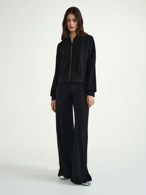 Прямые брюки широкого кроя с высокой посадкой и строчками по переду LBK 3121 - купить в интернет-магазине Conte