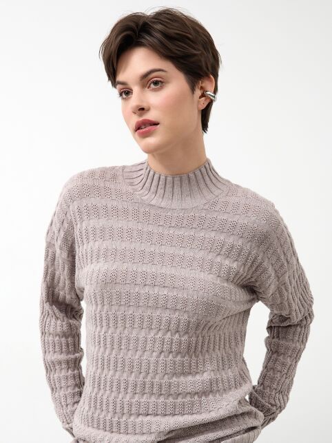 Джемпер свободного силуэта из хлопка и модала LDK 24105 - купить в интернет-магазине Conte