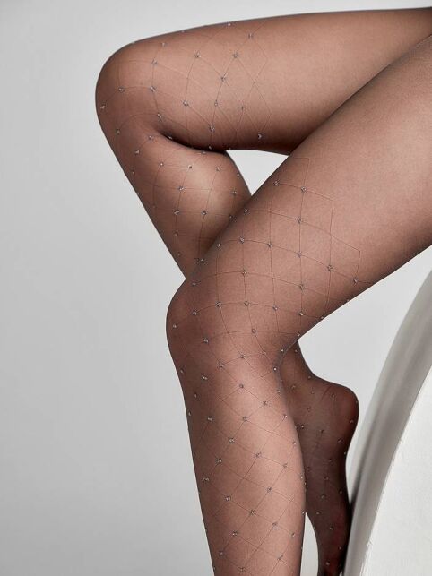 LUSSO Lurex tights with diamond pattern and polka dots - buy in the online store Conte