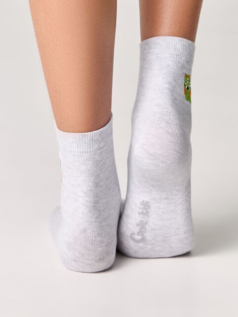 Однотонные носки из хлопка с вышивкой, модель 516 - купить в интернет-магазине Conte