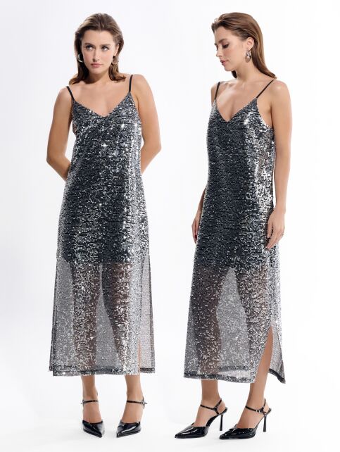 Платье-комбинация с пайетками на подкладке LPL 2950 - купить в интернет-магазине Conte