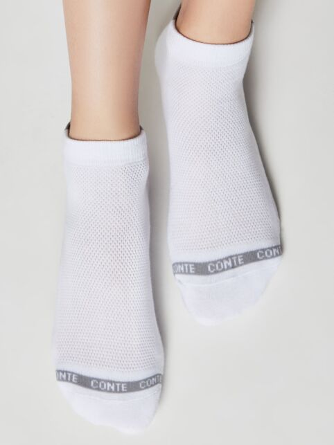 Короткие носки из хлопка с рисунком "сетка" и махровой стопой - купить в интернет-магазине Conte