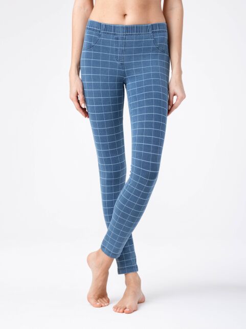 Trendy denim checkered jeggings ASTRID - buy in the online store Conte