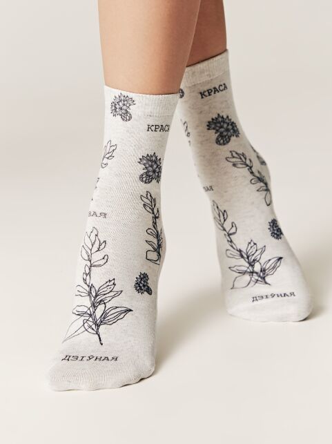 Носки из смесовой пряжи с хлопком и льном «Краса» - купить в интернет-магазине Conte