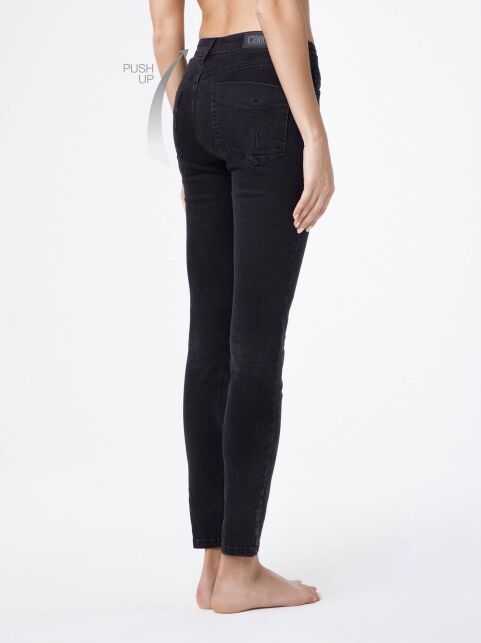 Modeling eco-friendly jeans with a high fit CON-120 - buy in the online store Conte
