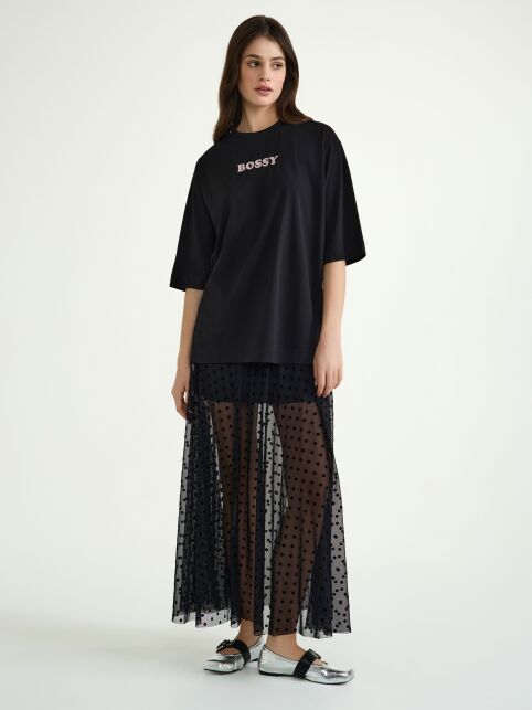 Футболка из хлопка с рисунком «Bossy» LD 3035 - купить в интернет-магазине Conte