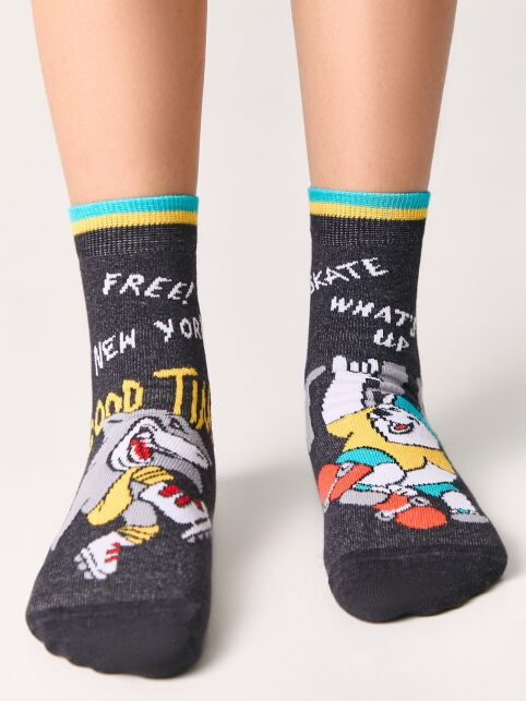 Хлопковые носки с веселыми рисунками "Веселые ножки", модель 479 - купить в интернет-магазине Conte