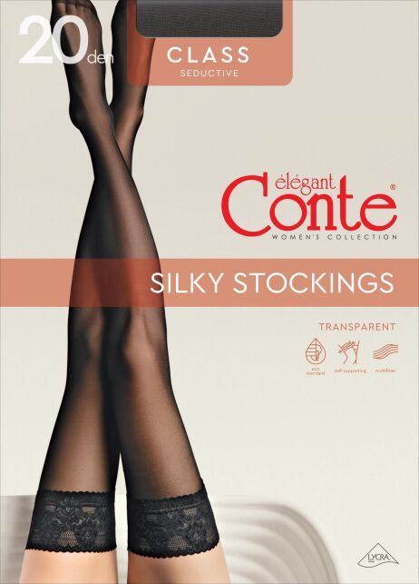 Stockings with openwork elastic band CLASS 20 ( euro-packing) - buy in the online store Conte