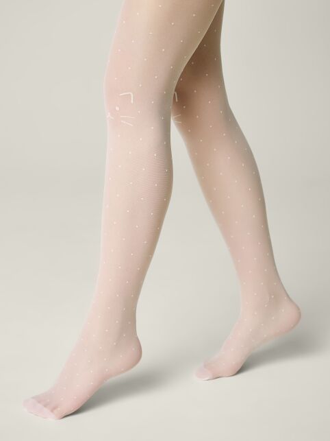 Колготки в точку с рисунком «кот» KATIE - купить в интернет-магазине Conte