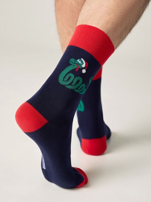 Новогодние мужские носки с пикотом «Змейка» - купить в интернет-магазине Conte