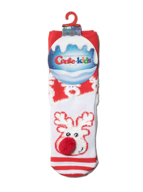 Christmas socks "Rudolph" with terry foot and lapel - buy in the online store Conte