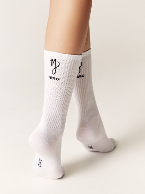 Удлиненные носки в рубчик с вышивкой «Дева» - купить в интернет-магазине Conte