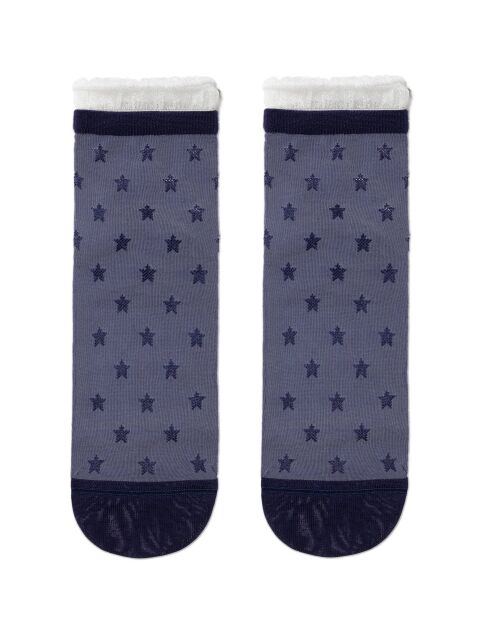 Носки CLASSIC из вискозы с глянцевым рисунком и декоративной прозрачной сеткой - купить в интернет-магазине Conte