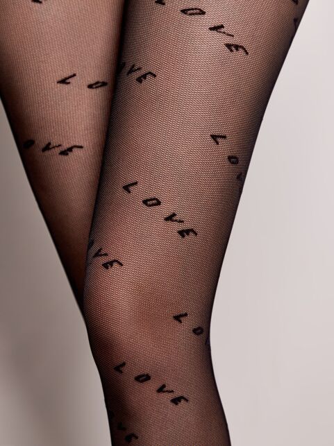 Колготки с надписью «Love» и эффектом мелкой сетки Adore - купить в интернет-магазине Conte