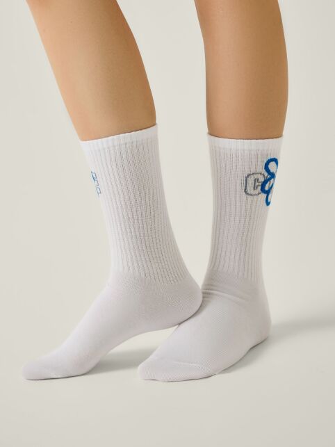 Носки в рубчик с надписью «CONTE» и рисунком «Ромашка» - купить в интернет-магазине Conte