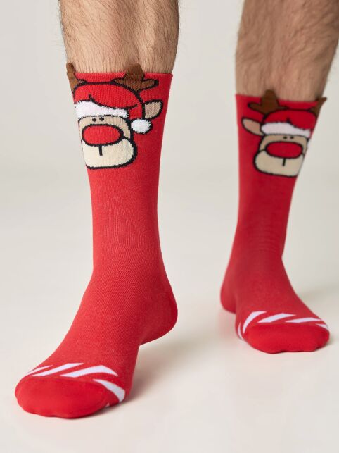 Новогодние мужские носки с пикотом «Рудольф» - купить в интернет-магазине Conte