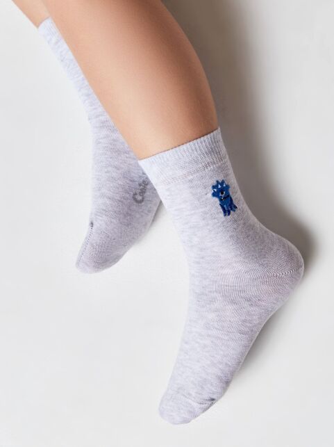 Однотонные носки из хлопка с вышивкой, модель 515 - купить в интернет-магазине Conte