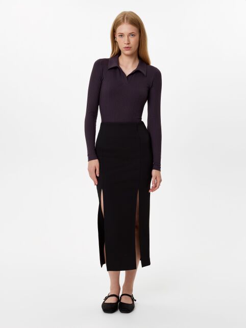 Юбка-midi с рельефными отсрочками и разрезами LU 3219 - купить в интернет-магазине Conte