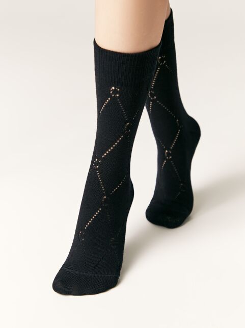 Удлинённые носки с ажурными ромбами - купить в интернет-магазине Conte