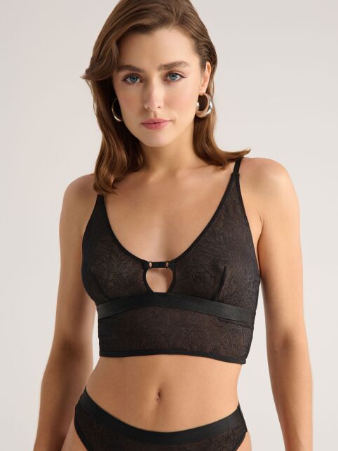 Бюстье с декоративным вырезом из сетки с цветочным рисунком FLORAL TATTOO LBE 2871 - купить в интернет-магазине Conte