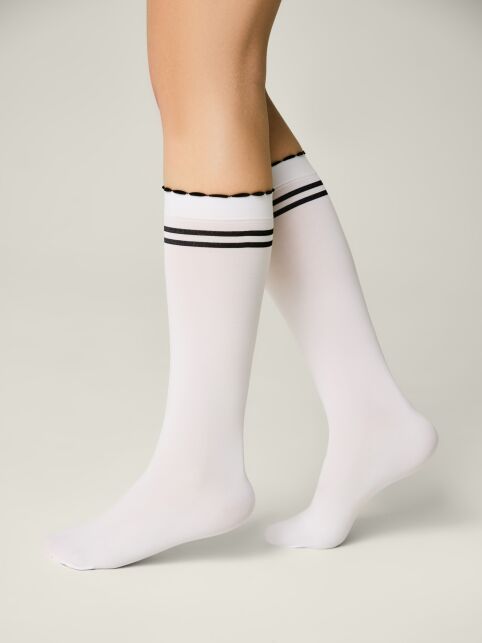 Гольфы с контрастными полосами из микрофибры LUCKY - купить в интернет-магазине Conte