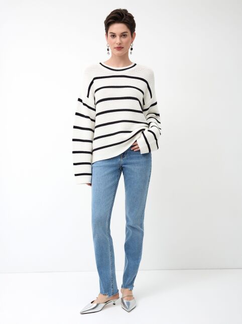 Джемпер в полоску из пряжи с хлопком LDK 24115 - купить в интернет-магазине Conte
