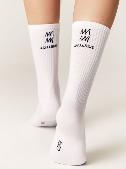 Удлиненные носки в рубчик с вышивкой «Водолей» - купить в интернет-магазине Conte