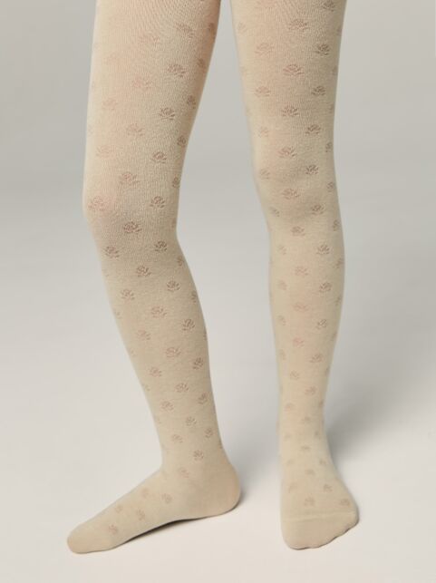 Хлопковые колготки с рисунком «цветы» - купить в интернет-магазине Conte
