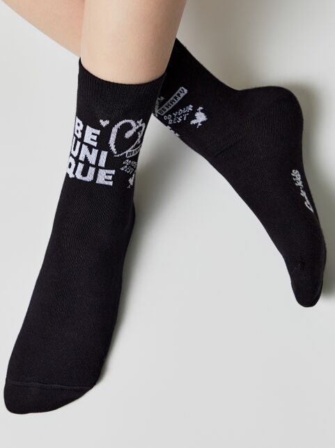 Хлопковые носки с рисунком “Be unique” - купить в интернет-магазине Conte