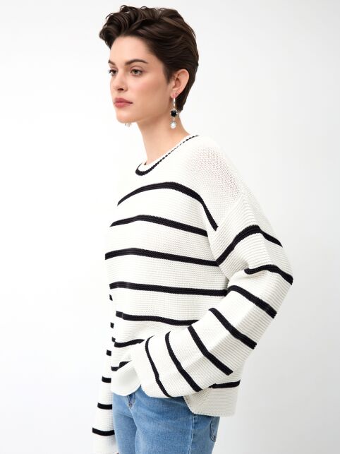 Джемпер в полоску из пряжи с хлопком LDK 24115 - купить в интернет-магазине Conte