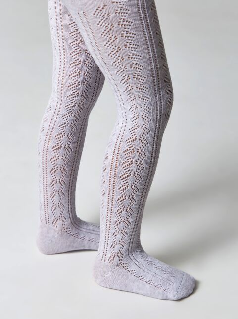 Ажурные светло-серые хлопковые колготки Miss - купить в интернет-магазине Conte