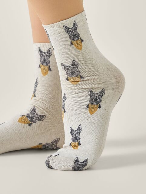 Носки со льном из лимитированной коллекции BEST FRIENDS «Шотландский терьер» - купить в интернет-магазине Conte
