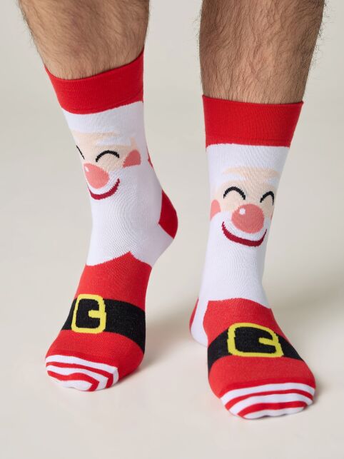 Новогодние мужские носки с рисунком «Санта» - купить в интернет-магазине Conte