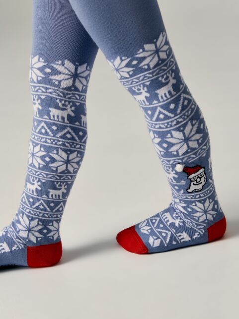 Новогодние хлопковые колготки с рисунком «Новогодний орнамент» Новогодние хлопковые колготки с рисунком «Новогодний орнамент» - купить в интернет-магазине Conte