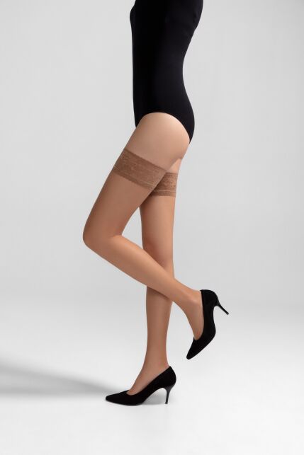 Stockings with openwork elastic band CLASS 20 ( euro-packing) - buy in the online store Conte